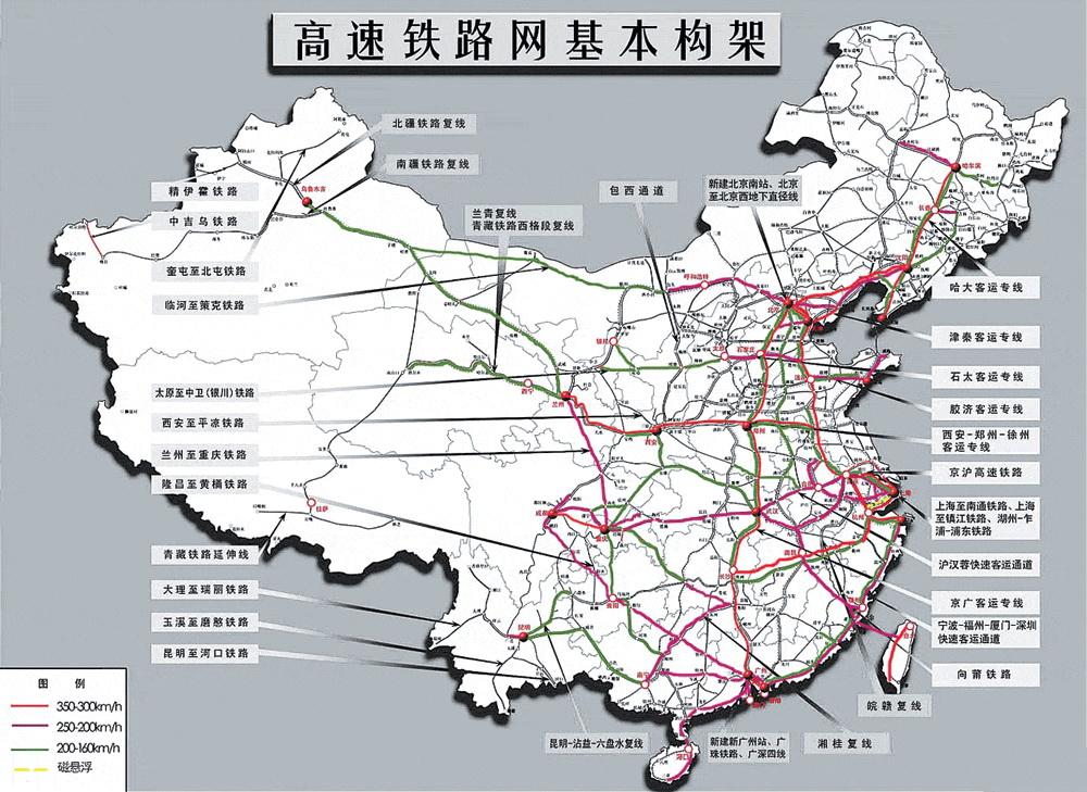 中国高铁规划图